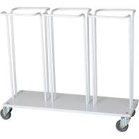 Trippel affaldsstativ p&aring; hjul 3x60L hvid