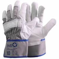 BlueStar Creator l&aelig;derhandsker str. 10 hvid/gr&aring;