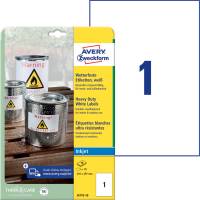 Avery J4775-10 etiketter polyester A4 hvid 10stk