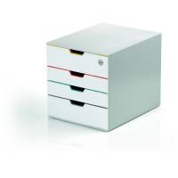 Durable Varicolor A4 l&aring;sbart skuffekabinet 4 rum hvid
