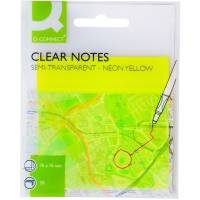 Q-connect semitransparente notes 76x76mm neongul