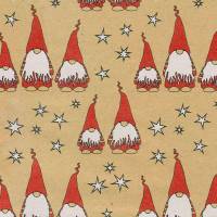 Julegavepapir nisser 57cmx160m guld/r&oslash;d