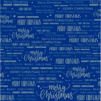 Gavepapir Merry Christmas 40cmx160m bl&aring;