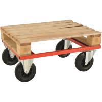 Kongamek halv pallevogn m/bremse 800x600x270mm r&oslash;d 800kg