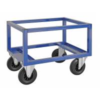 Kongamek halv pallevogn m/bremse 800x600x650mm bl&aring; 800kg