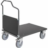 Kongamek platformsvogn 1290x700x1065mm m&oslash;rkegr&aring;/sort