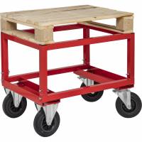 Kongamek halv pallevogn m/bremse 800x600x654mm r&oslash;d