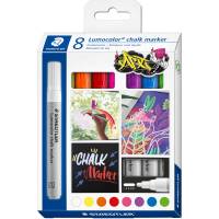 Staedtler Lumocolor 344 kridtmarker 2,4mm flere farver 8stk