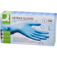 Q-connect nitrilhandsker str. L bl&aring; 100stk