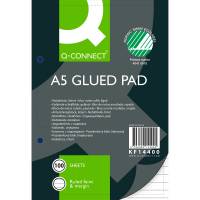 Q-connect standardblokke 60g A5 linjeret 2 huller