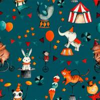 Gavepapir cirkus 55cmx160m gr&oslash;n