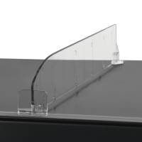 Hyldedeler skr&aring; m/varestopper midt 285x60mm glasklar