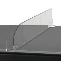 Hyldedeler skr&aring; m/varestopper h&oslash;jre 285x60mm glasklar