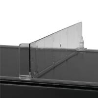 Hyldedeler line&aelig;r m/varestopper h&oslash;jre 285x60mm glasklar