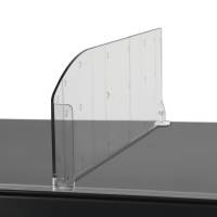 Hyldedeler skr&aring; m/varestopper venstre 435x120mm glasklar