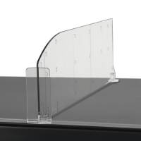 Hyldedeler skr&aring; m/varestopper midt 285x120mm glasklar