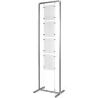 M&aelig;glerdisplay A4 400x500x1800mm gr&aring;/s&oslash;lv