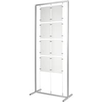 M&aelig;glerdisplay A4 400x750x1800mm gr&aring;/s&oslash;lv