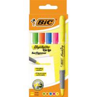 BIC Grip tekstmarker m/skr&aring; spids flerfarvet 5stk