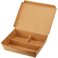 Takeaway boks m/3 rum 208x172x50mm brun 100stk