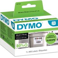 Dymo lagerrotationsetiketter 54x70mm hvid 400stk