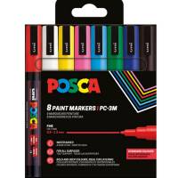 Uni Posca 3M paintmarker 0,9-1,3mm 8stk