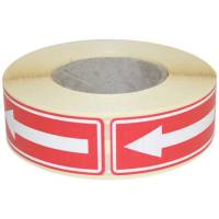 Etiketter m/pil 24x64,6mm r&oslash;d/hvid