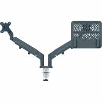 Leitz Ergo dual monitor- og laptoparm 600x1120x110mm m&oslash;rkegr&aring;