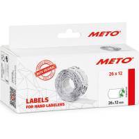 Meto aftagelige prisetiketter 26x12mm hvid 6rl