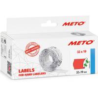 Meto permanente prisetiketter 19x32mm neonr&oslash;d 5rl