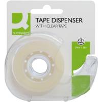 Q-connect tape m/dispenser 19mmx10m klar