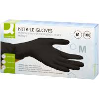 Q-Connect nitrilhandsker str. M sort 100stk