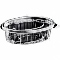 Catersource plastb&aelig;ger oval m/l&aring;g 150ml klar 100stk