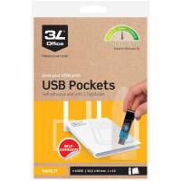 3L Office selvkl&aelig;bende USB-lommer 90x52mm