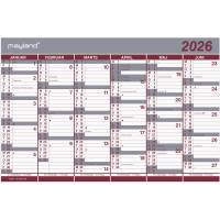 Mayland 2026 26063000 dobbelt halv&aring;rskalender 29x44cm r&oslash;d