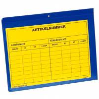 Palleskilt A5 med plastlomme bl&aring;