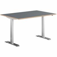 H&aelig;ves&aelig;nkebord alu stel 120x80cm antracit laminat m. faset kant