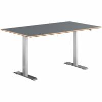 H&aelig;ves&aelig;nkebord alu stel 140x80cm antracit laminat m. faset kant