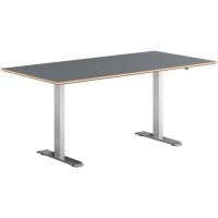 H&aelig;ves&aelig;nkebord alu stel 160x80cm antracit laminat m. faset kant