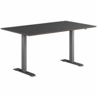 H&aelig;ves&aelig;nkebord sortgr&aring; stel 140x80cm sort linoleum m. faset kant