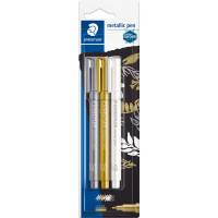 Staedtler 8323 marker 1-2mm metallic guld/s&oslash;lv/hvid