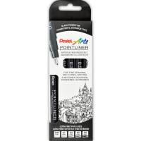 Pentel Pointliner S20P fineliner sort 5stk