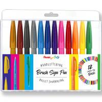 Pentel Brush Sign Pen SES15C fiberpen 12stk