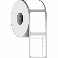Termoetiketter 76x25mm &Oslash;127mm hvid