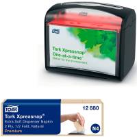 Tork Xpressnap Extra Soft servietter natur + gratis dispenser
