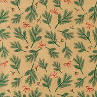 Julegavepapir gransl&oslash;jfe 57cmx160m brun