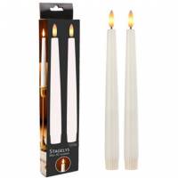 Stagelys 3D-flamme 34cm hvid