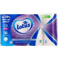 Lotus Premium k&oslash;kkenrulle 3Lag hvid, 8 ruller