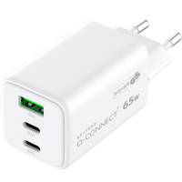 Q-Connect USB-A og 2x USB-C adapter 65W hvid