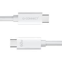 Q-Connect USB-C til USB-C kabel 60W 1,2m hvid